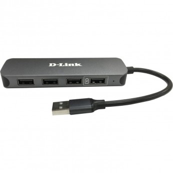 Компактный концентратор D-LINK DUB-H4/B/D1A с 4 портами USB 2.0 Компактный концентратор D-LINK DUB-H4/B/D1A с 4 портами USB 2.0