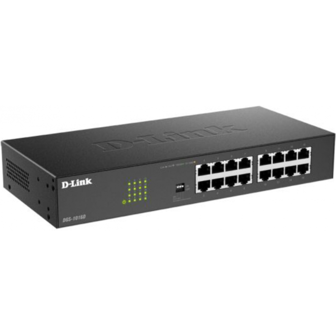 Неуправляемый коммутатор D-LINK с 16 портами 10/100/1000Base-T DGS-1016D/J1A