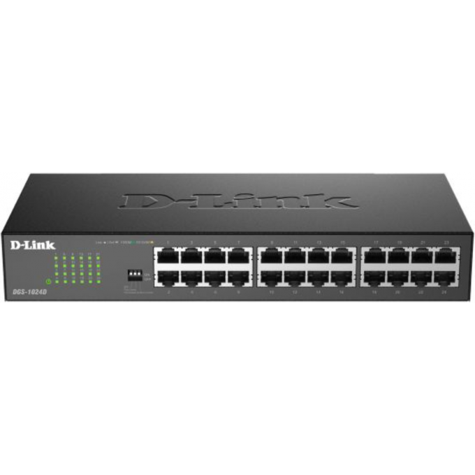 Неуправляемый коммутатор D-LINK с 24 портами 10/100/1000Base-T DGS-1024D/J1A