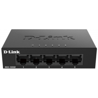 Неуправляемый коммутатор D-LINK DGS-1005D/R1A с 5 портами 10/100/1000Base-T